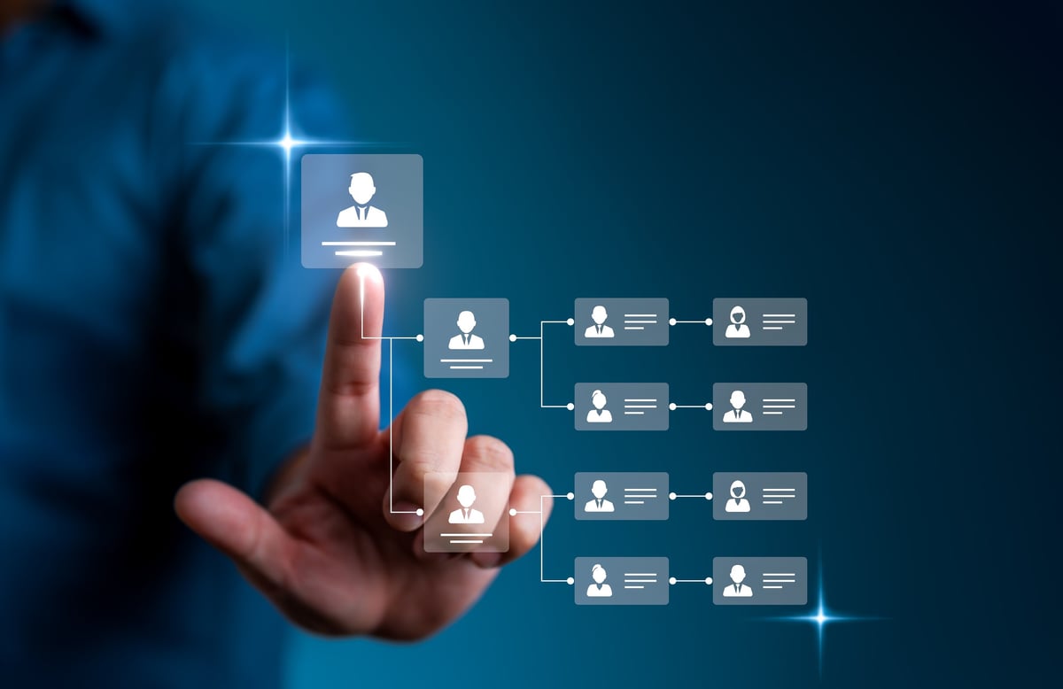 Business structure and organizational framework concept